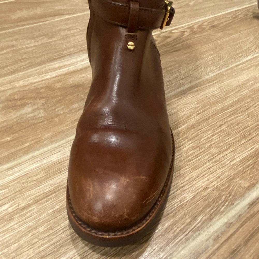 Tory Burch Brown Leather Riding Boots - Picture 3 of 16